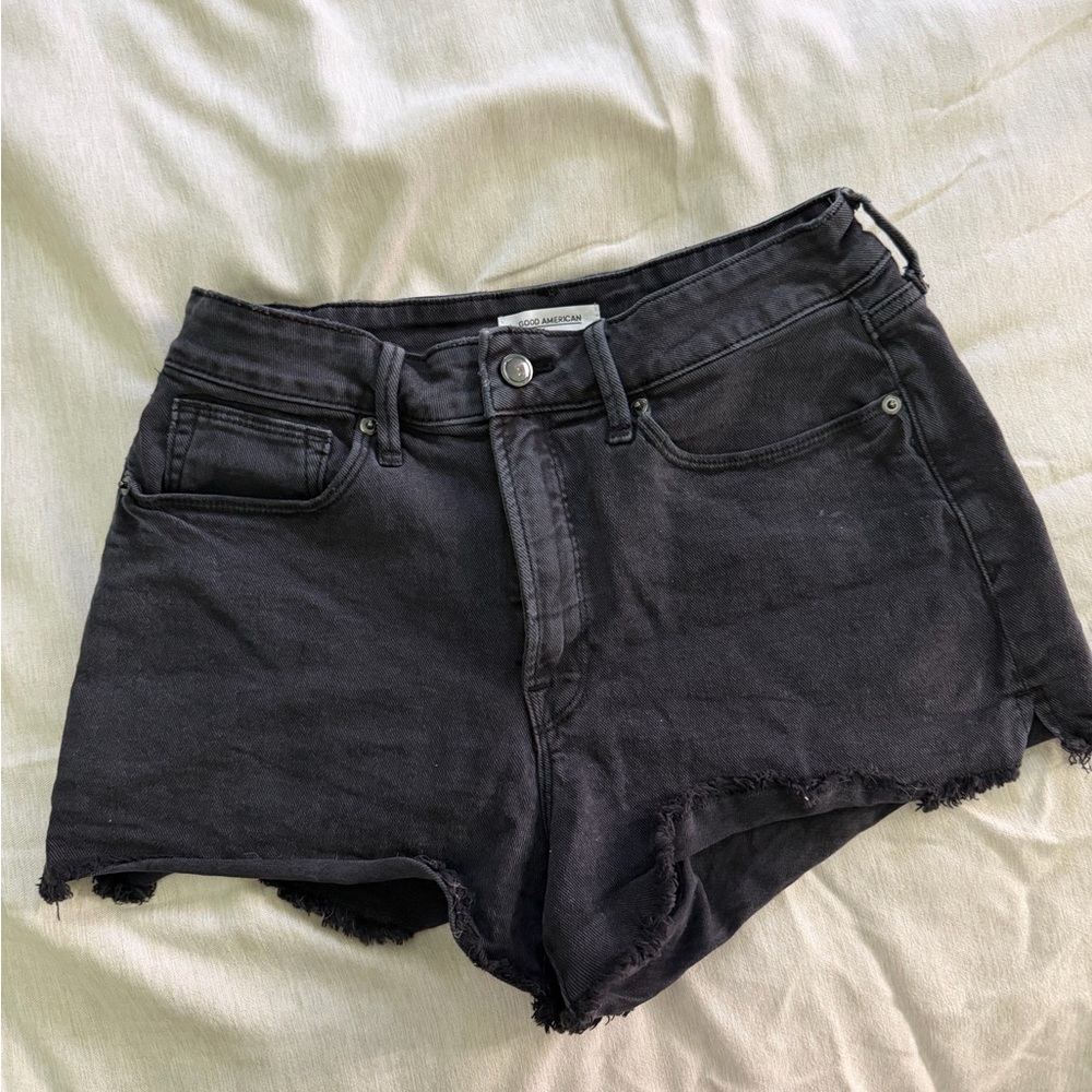 Good American Dark Denim Jean Shorts